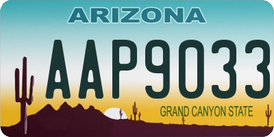 AZ license plate AAP9033