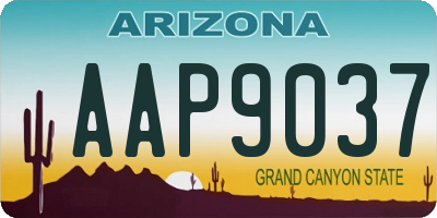 AZ license plate AAP9037