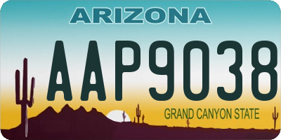 AZ license plate AAP9038