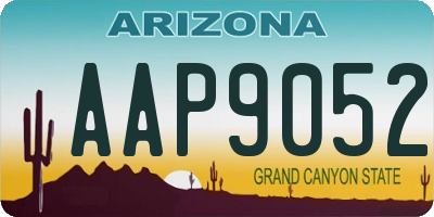 AZ license plate AAP9052