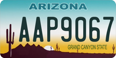 AZ license plate AAP9067