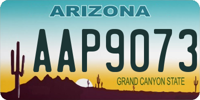 AZ license plate AAP9073