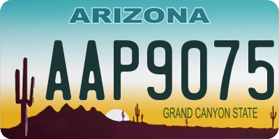 AZ license plate AAP9075