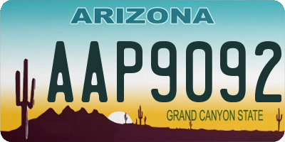 AZ license plate AAP9092