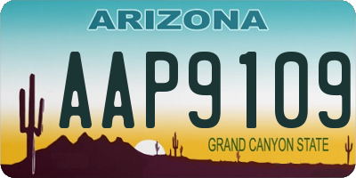 AZ license plate AAP9109