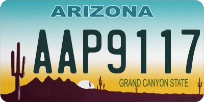 AZ license plate AAP9117