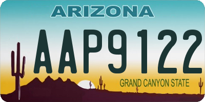 AZ license plate AAP9122