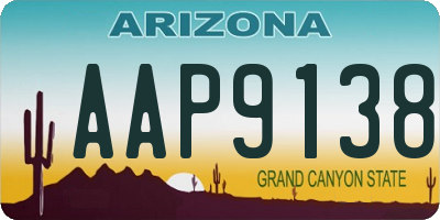 AZ license plate AAP9138