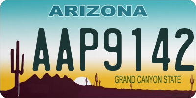 AZ license plate AAP9142