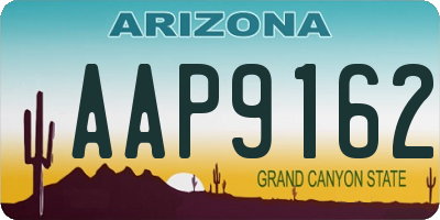 AZ license plate AAP9162