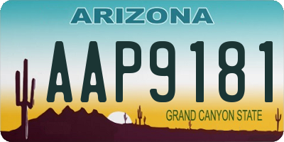 AZ license plate AAP9181