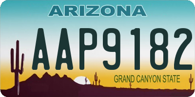 AZ license plate AAP9182