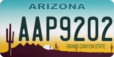 AZ license plate AAP9202