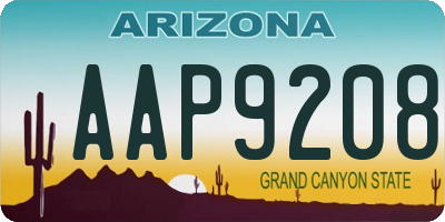 AZ license plate AAP9208