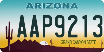 AZ license plate AAP9213