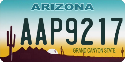 AZ license plate AAP9217