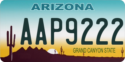 AZ license plate AAP9222