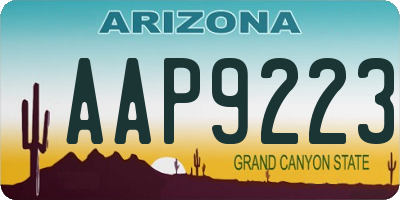 AZ license plate AAP9223