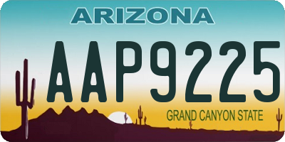 AZ license plate AAP9225