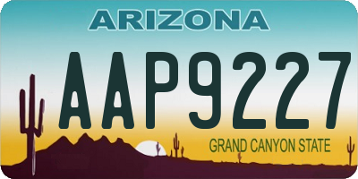 AZ license plate AAP9227