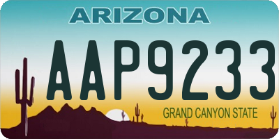 AZ license plate AAP9233