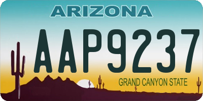 AZ license plate AAP9237