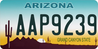 AZ license plate AAP9239