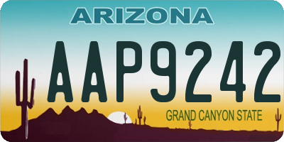 AZ license plate AAP9242