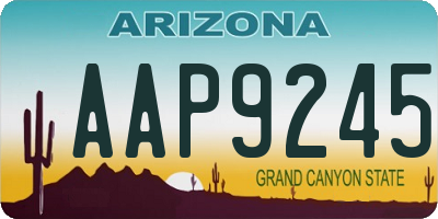 AZ license plate AAP9245