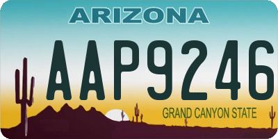 AZ license plate AAP9246