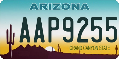 AZ license plate AAP9255