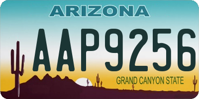 AZ license plate AAP9256