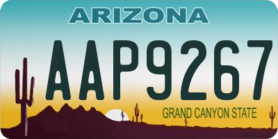 AZ license plate AAP9267