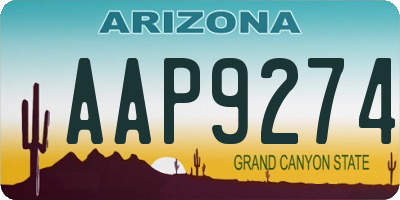 AZ license plate AAP9274