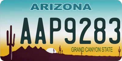 AZ license plate AAP9283