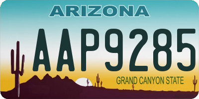 AZ license plate AAP9285