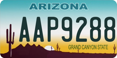 AZ license plate AAP9288