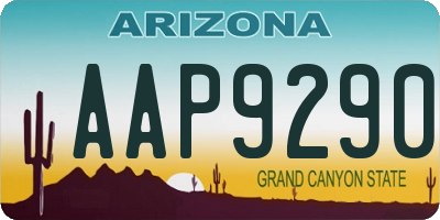 AZ license plate AAP9290