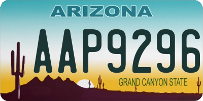 AZ license plate AAP9296