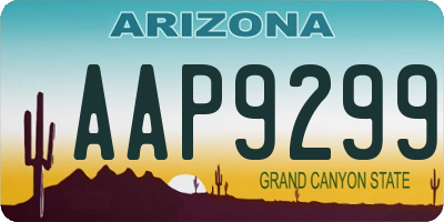 AZ license plate AAP9299