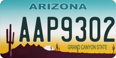 AZ license plate AAP9302