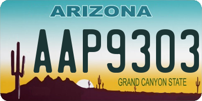 AZ license plate AAP9303