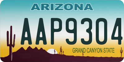 AZ license plate AAP9304