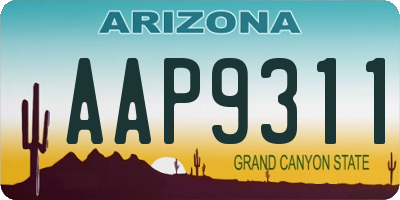 AZ license plate AAP9311