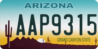 AZ license plate AAP9315