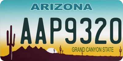 AZ license plate AAP9320