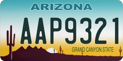 AZ license plate AAP9321