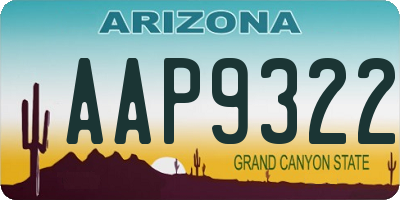 AZ license plate AAP9322