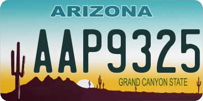 AZ license plate AAP9325