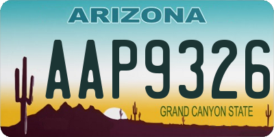 AZ license plate AAP9326